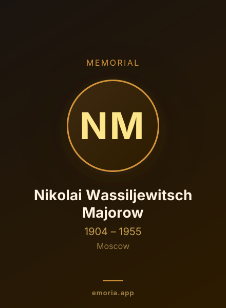 Memorial portrait of Nikolai Wassiljewitsch Majorow