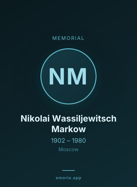 Memorial portrait of Nikolai Wassiljewitsch Markow