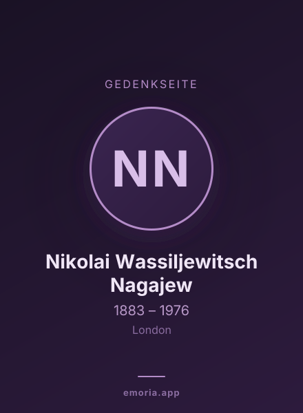 Gedenkportrait von Nikolai Wassiljewitsch Nagajew