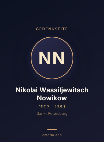 Gedenkportrait von Nikolai Wassiljewitsch Nowikow