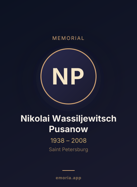 Memorial portrait of Nikolai Wassiljewitsch Pusanow