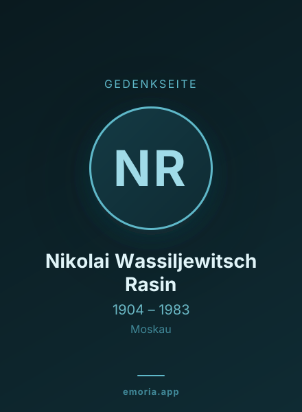 Gedenkportrait von Nikolai Wassiljewitsch Rasin