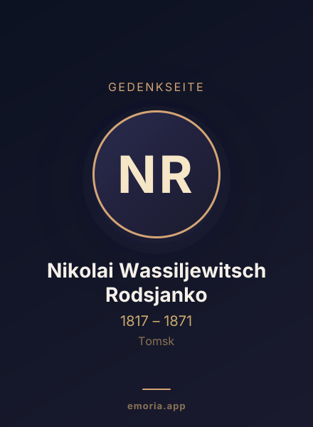 Gedenkportrait von Nikolai Wassiljewitsch Rodsjanko