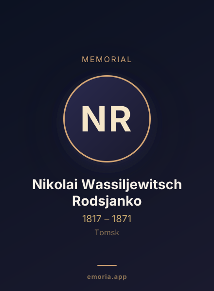 Memorial portrait of Nikolai Wassiljewitsch Rodsjanko