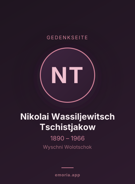 Gedenkportrait von Nikolai Wassiljewitsch Tschistjakow