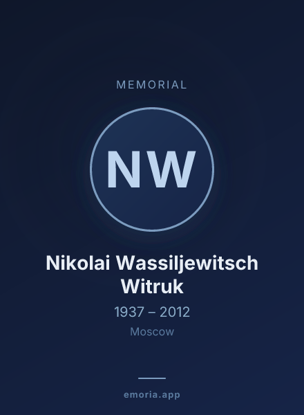 Memorial portrait of Nikolai Wassiljewitsch Witruk