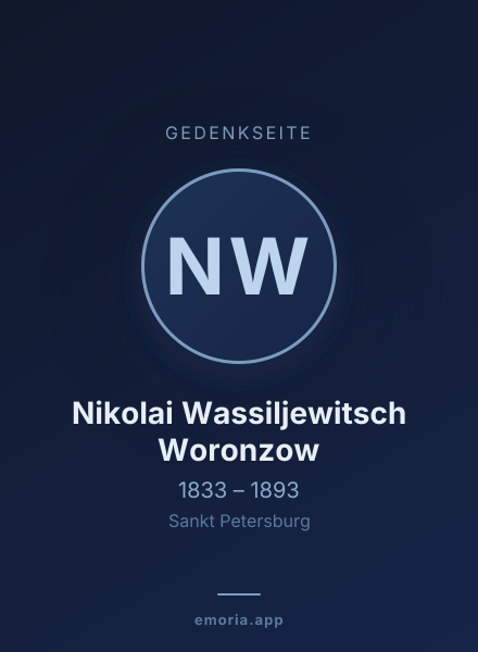 Gedenkportrait von Nikolai Wassiljewitsch Woronzow