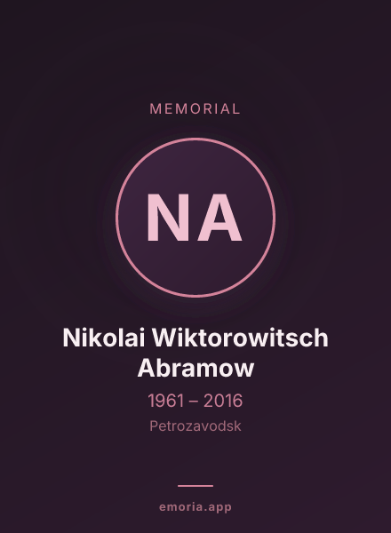 Memorial portrait of Nikolai Wiktorowitsch Abramow