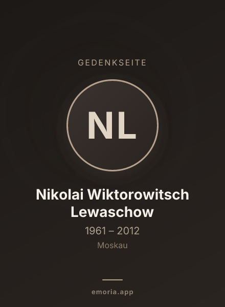 Gedenkportrait von Nikolai Wiktorowitsch Lewaschow