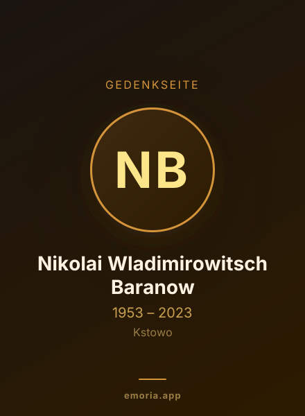 Gedenkportrait von Nikolai Wladimirowitsch Baranow