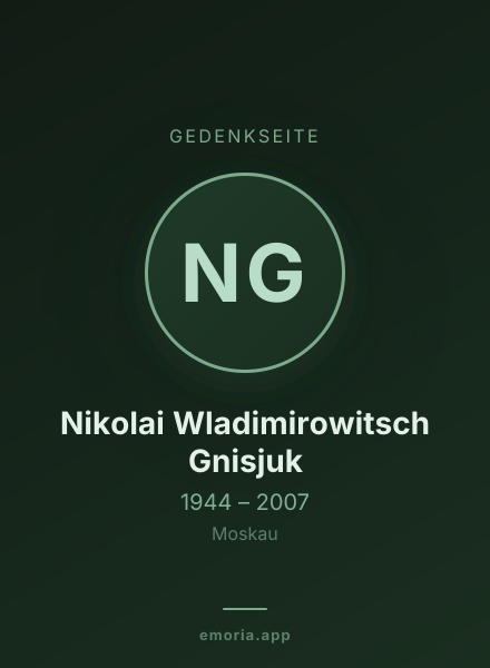 Gedenkportrait von Nikolai Wladimirowitsch Gnisjuk