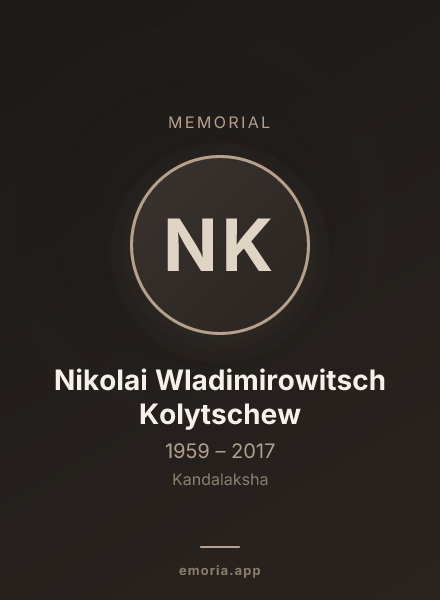 Memorial portrait of Nikolai Wladimirowitsch Kolytschew