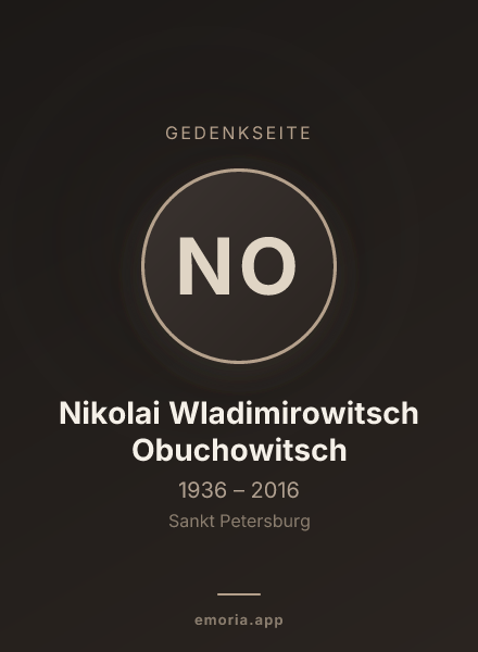 Gedenkportrait von Nikolai Wladimirowitsch Obuchowitsch