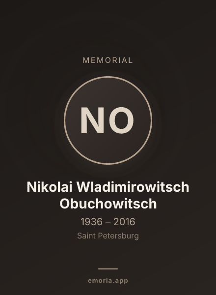 Memorial portrait of Nikolai Wladimirowitsch Obuchowitsch