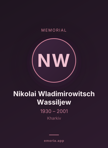 Memorial portrait of Nikolai Wladimirowitsch Wassiljew