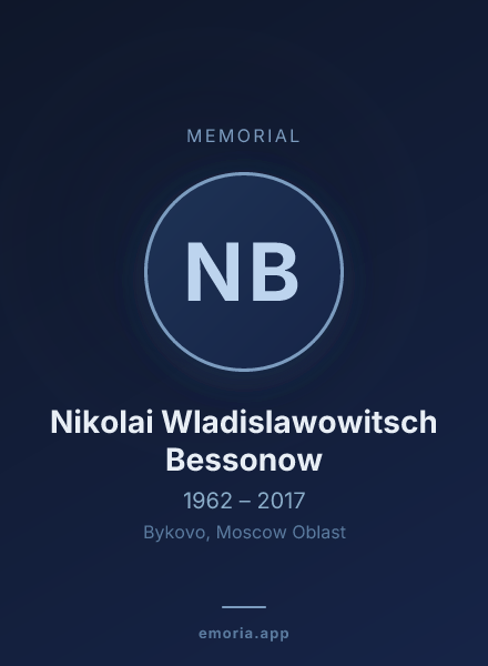 Memorial portrait of Nikolai Wladislawowitsch Bessonow