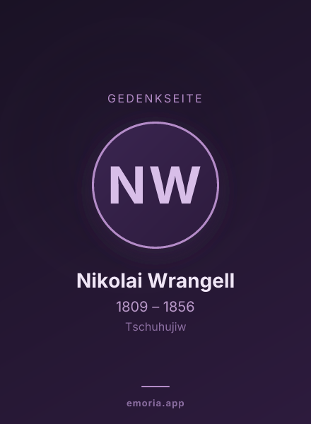 Gedenkportrait von Nikolai Wrangell
