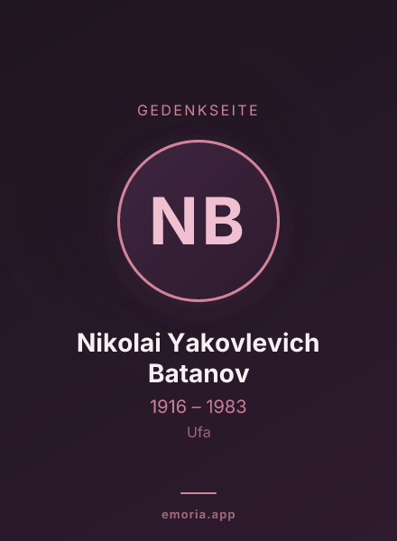 Gedenkportrait von Nikolai Yakovlevich Batanov