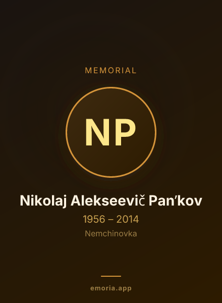 Memorial portrait of Nikolaj Alekseevič Panʹkov