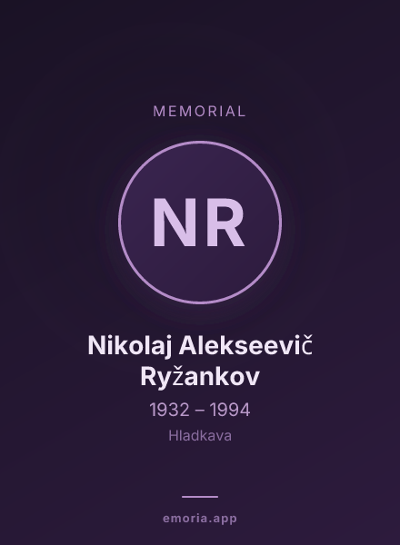 Memorial portrait of Nikolaj Alekseevič Ryžankov