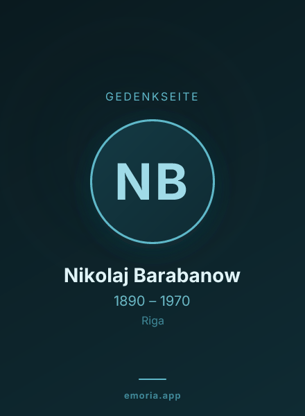 Gedenkportrait von Nikolaj Barabanow