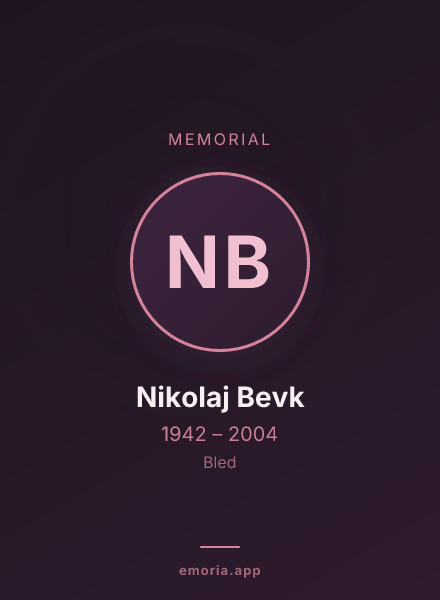 Memorial portrait of Nikolaj Bevk