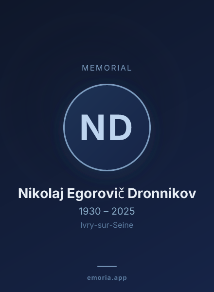 Memorial portrait of Nikolaj Egorovič Dronnikov