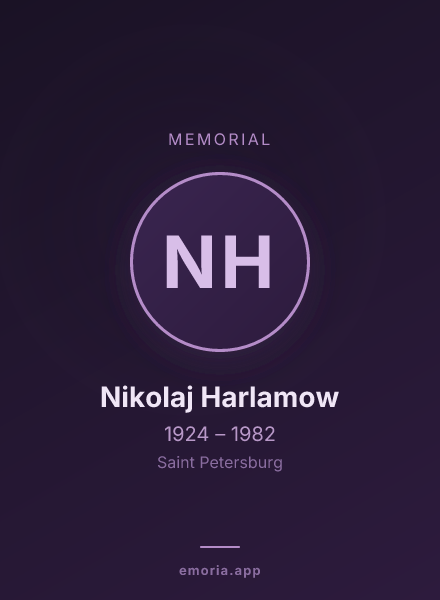 Memorial portrait of Nikolaj Harlamow