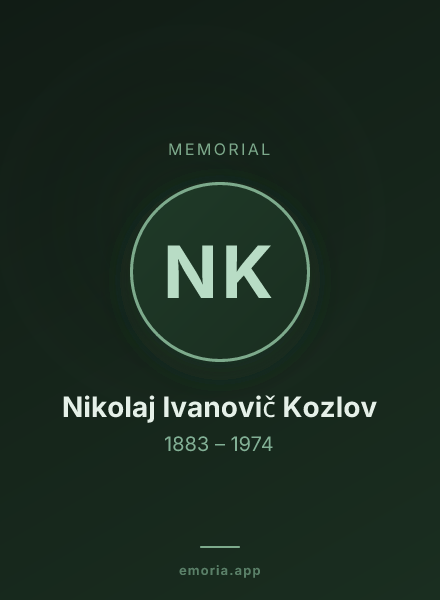 Memorial portrait of Nikolaj Ivanovič Kozlov