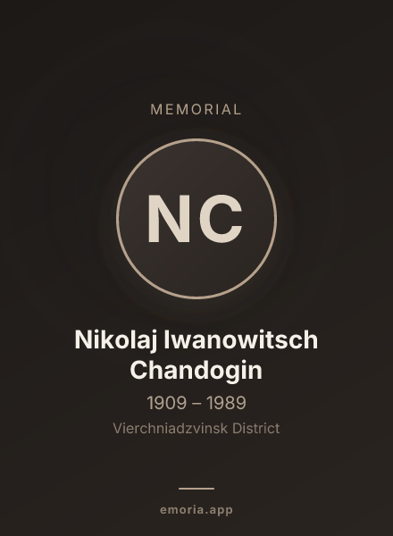 Memorial portrait of Nikolaj Iwanowitsch Chandogin