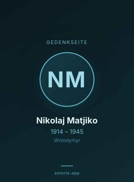 Gedenkportrait von Nikolaj Matjiko