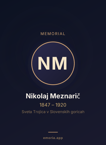 Memorial portrait of Nikolaj Meznarič