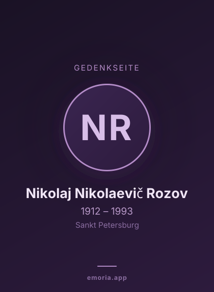 Gedenkportrait von Nikolaj Nikolaevič Rozov