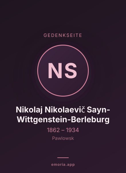 Gedenkportrait von Nikolaj Nikolaevič Sayn-Wittgenstein-Berleburg