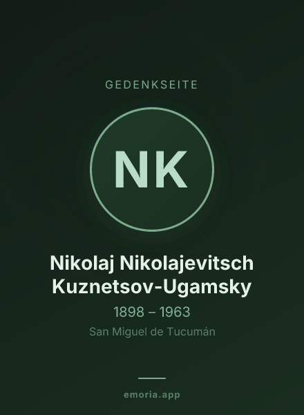 Gedenkportrait von Nikolaj Nikolajevitsch Kuznetsov-Ugamsky