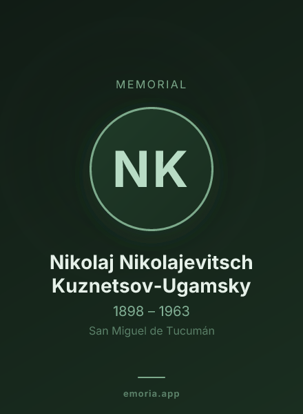 Memorial portrait of Nikolaj Nikolajevitsch Kuznetsov-Ugamsky