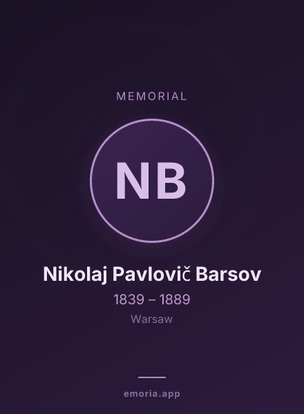 Memorial portrait of Nikolaj Pavlovič Barsov