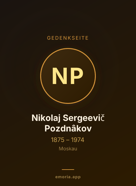 Gedenkportrait von Nikolaj Sergeevič Pozdnâkov