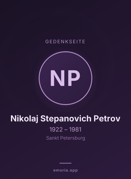 Gedenkportrait von Nikolaj Stepanovich Petrov