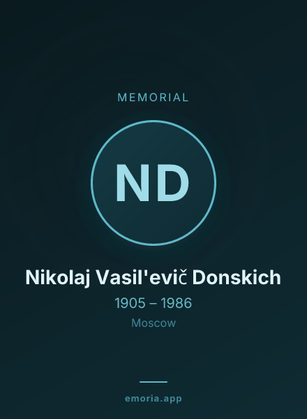 Memorial portrait of Nikolaj Vasil'evič Donskich