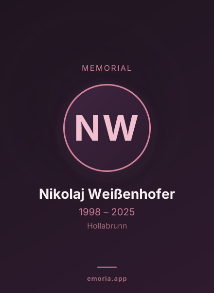 Memorial portrait of Nikolaj Weißenhofer
