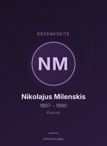 Gedenkportrait von Nikolajus Milenskis