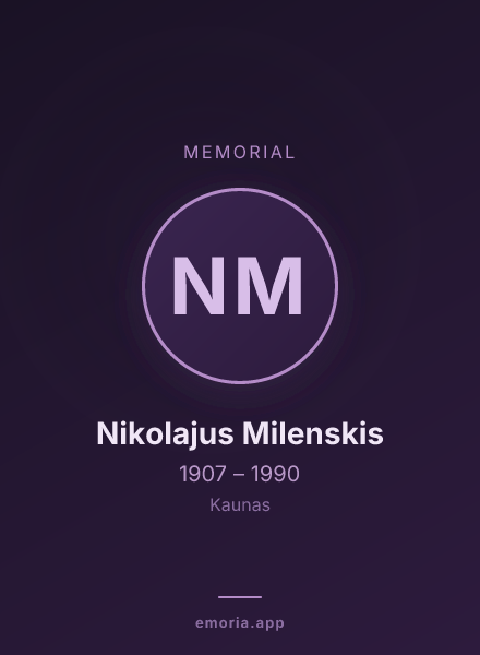 Memorial portrait of Nikolajus Milenskis