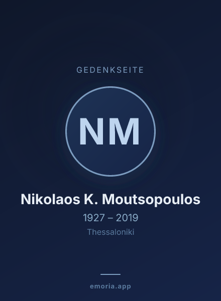 Gedenkportrait von Nikolaos K. Moutsopoulos