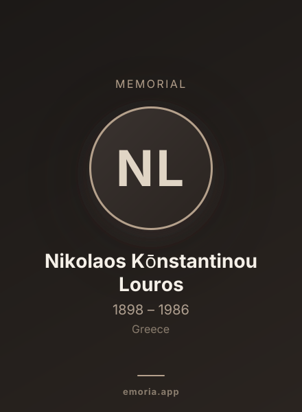 Memorial portrait of Nikolaos Kōnstantinou Louros