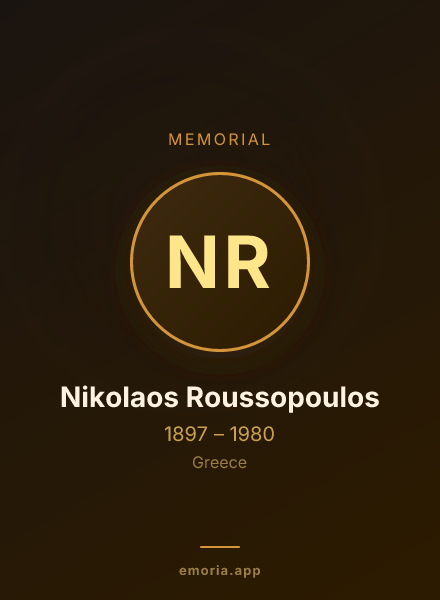 Memorial portrait of Nikolaos Roussopoulos