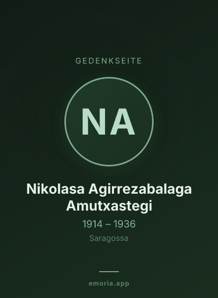 Gedenkportrait von Nikolasa Agirrezabalaga Amutxastegi