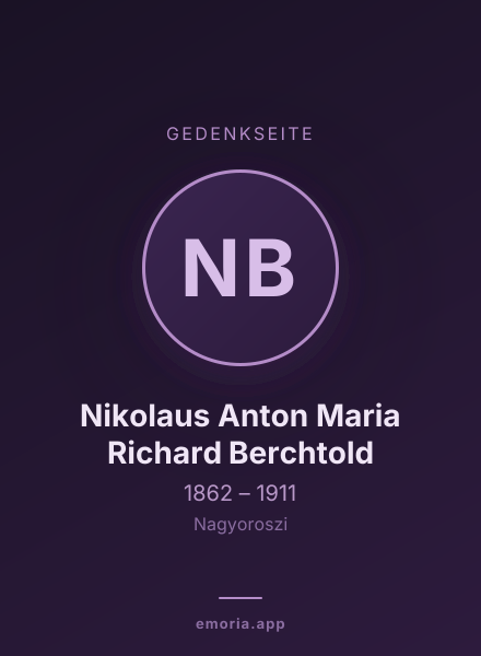 Gedenkportrait von Nikolaus Anton Maria Richard Berchtold
