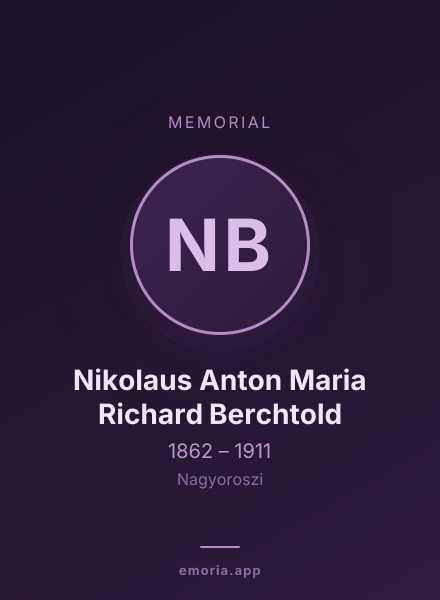 Memorial portrait of Nikolaus Anton Maria Richard Berchtold