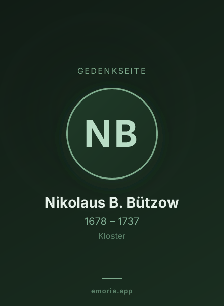 Gedenkportrait von Nikolaus B. Bützow